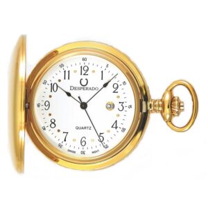 Engravable Desperado Gold Swiss Pocket Watch