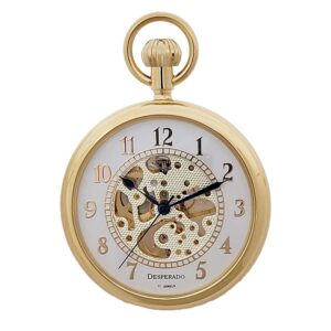 Desperado Linden wind up mechanical pocket watch, front view.